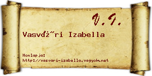 Vasvári Izabella névjegykártya