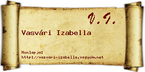 Vasvári Izabella névjegykártya